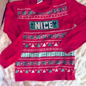 Girls sequins Christmas sweater